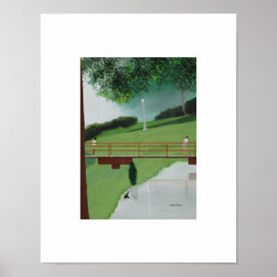 Scenic boardwalk in the park. poster