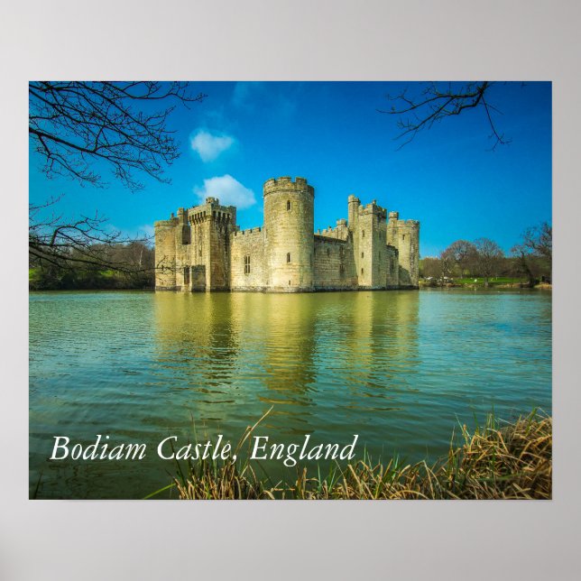 Scenic Bodiam Castle in East Sussex England Poster (Front)