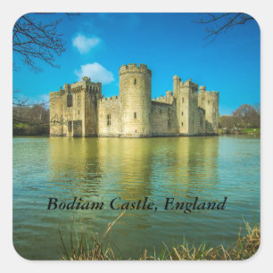 Scenic Bodiam Castle in East Sussex England Square Sticker