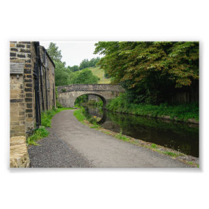 Scenic Brearley Bridge on the Rochdale Canal Lands Photo Print