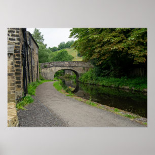Scenic Brearley Bridge on the Rochdale Canal Lands Poster
