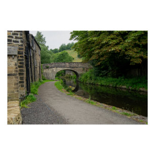 Scenic Brearley Bridge on the Rochdale Canal Lands Poster