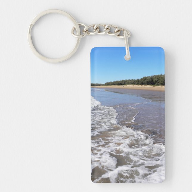 Scenic Canoe Point Beach Tannum Sands Ocean Wave Key Ring (Front)