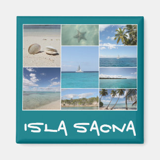 Scenic Caribbean Isla Saona Photo Collage Magnet