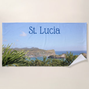 Scenic Caribbean Island Saint Lucia Beach Towel