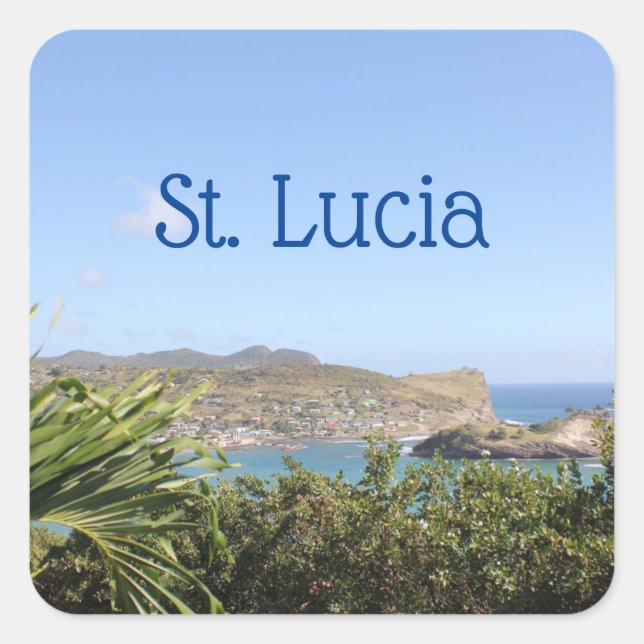 Scenic Caribbean Island Saint Lucia Square Sticker (Front)