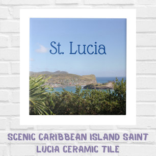 Scenic Caribbean Island Saint Lucia Tile