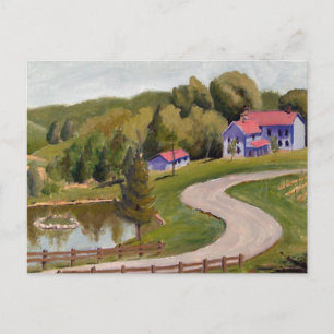 Scenic Chandler Hill Winery Oil Painting Postcard