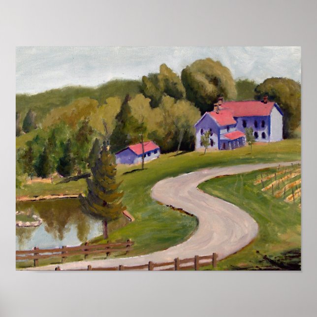 Scenic Chandler Hill Winery Oil Painting Poster (Front)