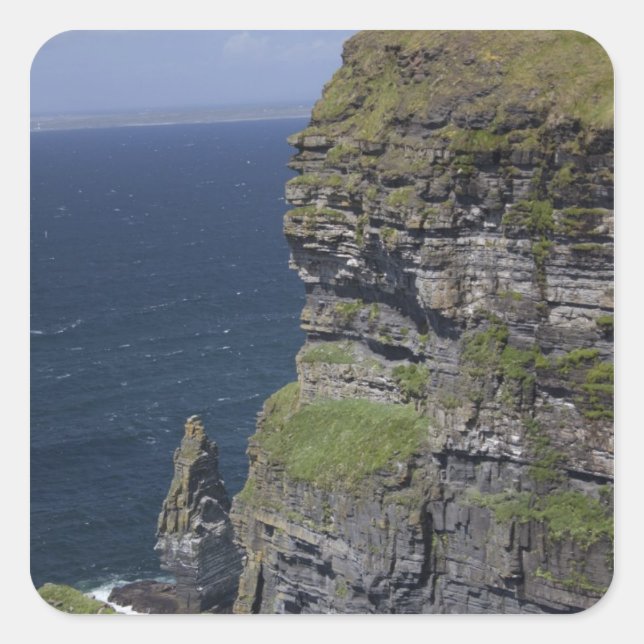 Scenic Cliffs of Moher and O'Brien's Tower Square Sticker (Front)