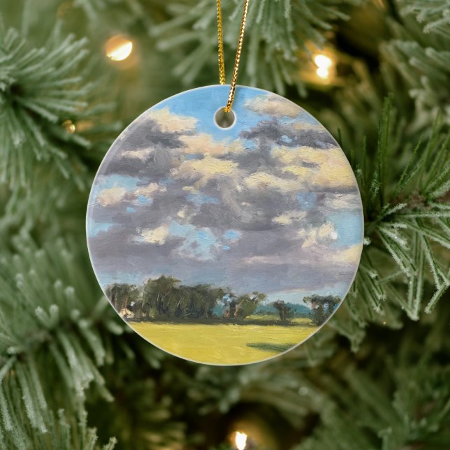Scenic Clouds Over St Louis Missouri Farm Pasture  Ceramic Tree Decoration (Tree)