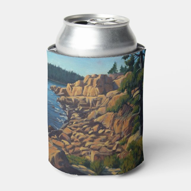 Scenic Coastal Scene in Acadia National Park Can Cooler (Can Front)