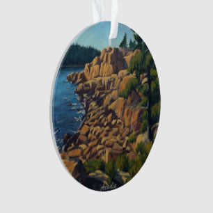 Scenic Coastal Scene in Acadia National Park Ornament