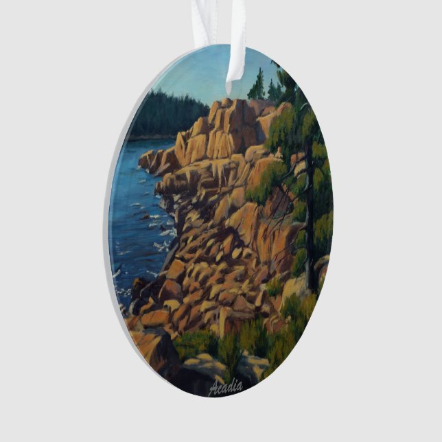 Scenic Coastal Scene in Acadia National Park Ornament (Front)