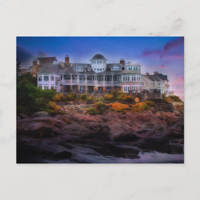 Scenic Coastal Sunrise Cape Neddick Maine Postcard (Front)