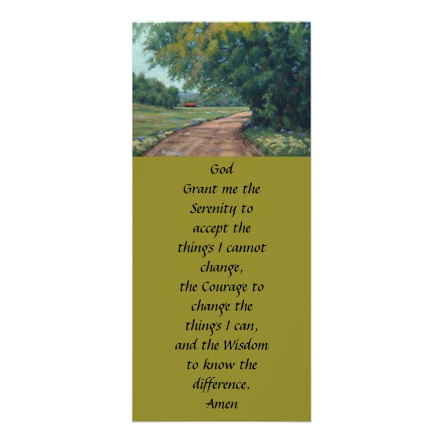 Scenic Country Road With Red Barn and Trees Rack Card (Front)