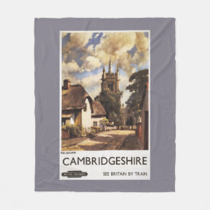 Scenic Country View British Railways Poster Fleece Blanket