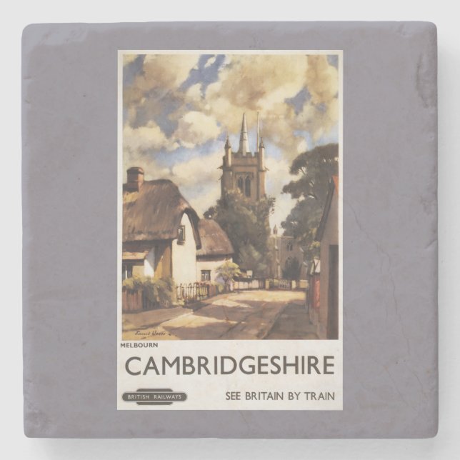Scenic Country View British Railways Poster Stone Coaster (Front)
