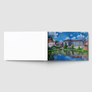 Scenic Countryside Lake Painting Guestbook