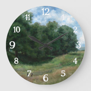 Scenic Countryside Path – Vintage Landscape Design Large Clock