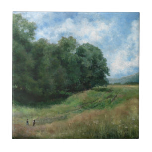 Scenic Countryside Path – Vintage Landscape Design Tile