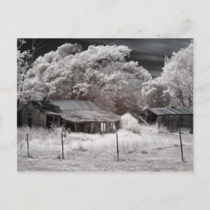Scenic Derelict Farm Buildings Postcard