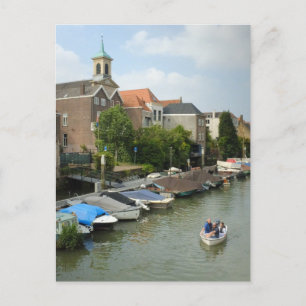 Scenic Dutch Canal Boat Picturesque Netherlands  Postcard