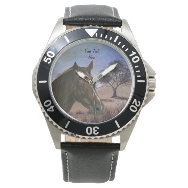 scenic equine portrait chestnut mare brown horse watch (Front)