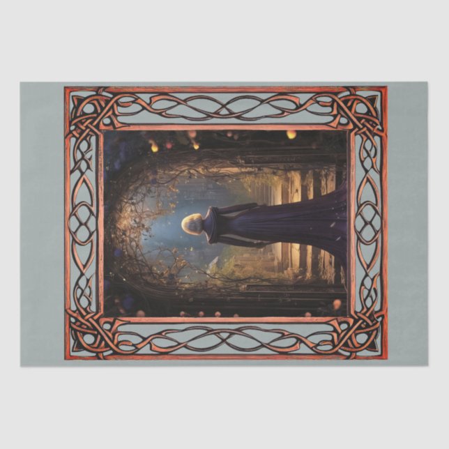 Scenic Fantasy Gothic Florals  Decoupage Tissue Paper (Front)