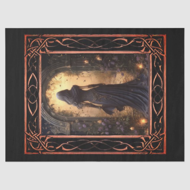 Scenic Fantasy Gothic Florals  Decoupage Tissue Paper (Front)