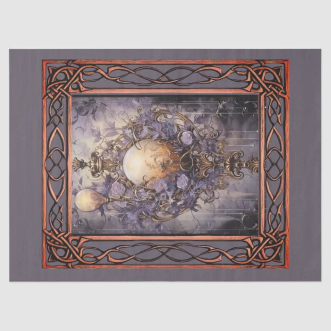 Scenic Fantasy Gothic Florals  Decoupage Tissue Paper (Front)