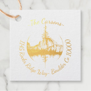 scenic forest address stamp favour tags