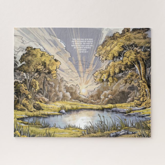 Scenic Forest Haven -  Elegant Poetry Puzzle (Horizontal)