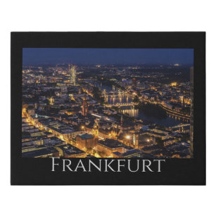 Scenic Frankfurt Night Faux Canvas Print