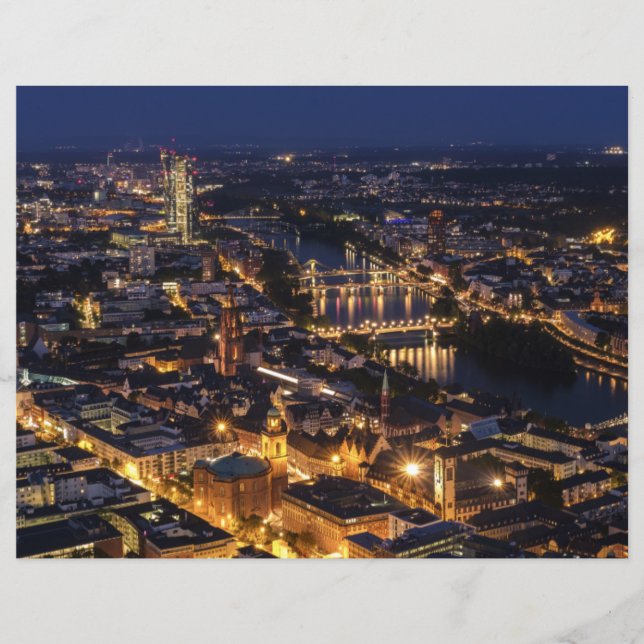 Scenic Frankfurt Night Scrapbook Paper (Front)