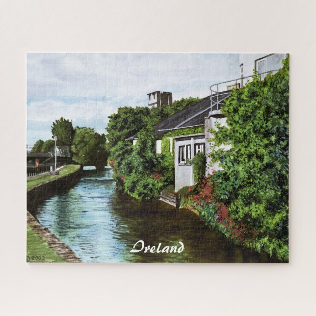 Scenic Galway City Ireland Canal View Jigsaw Puzzl Jigsaw Puzzle (Horizontal)
