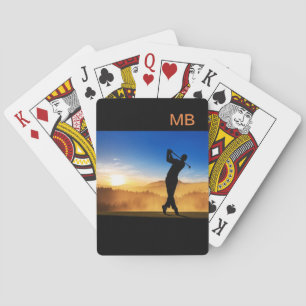 Scenic Golf Theme Monogram Playing Cards