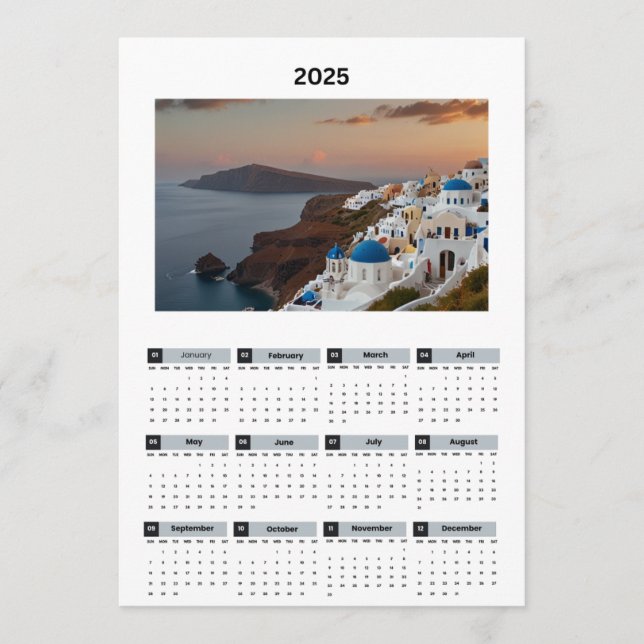 Scenic Greece View Calendar Programme (Front)