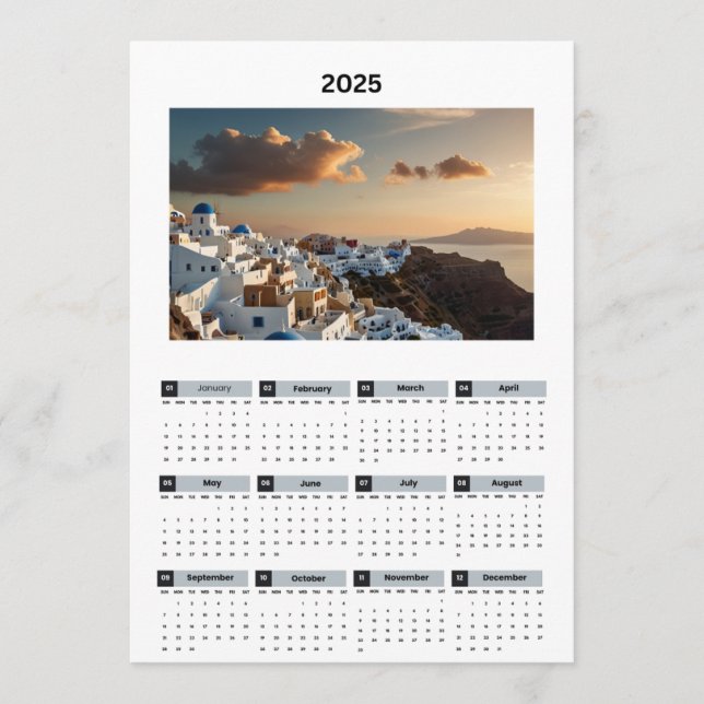 Scenic Greece View Calendar Programme (Front)