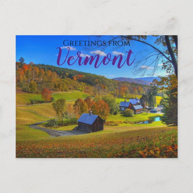 Scenic Greetings from Vermont Foliage Postcard (Front)