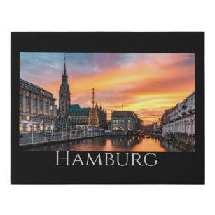 Scenic Hamburg Waterfront Faux Canvas Print