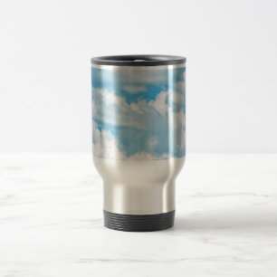 Scenic Happy Sunny Clouds Background Travel Mug