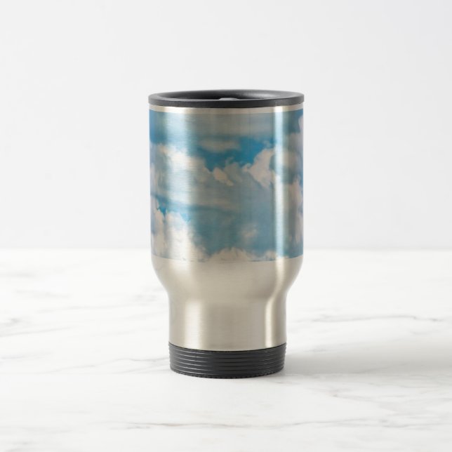 Scenic Happy Sunny Clouds Background Travel Mug (Center)