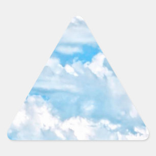 Scenic Happy Sunny Clouds Background Triangle Sticker