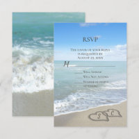 Scenic Hearts in the Sand Beach Wedding RSVP