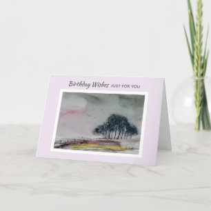 Scenic Hills Pink Landscape Card