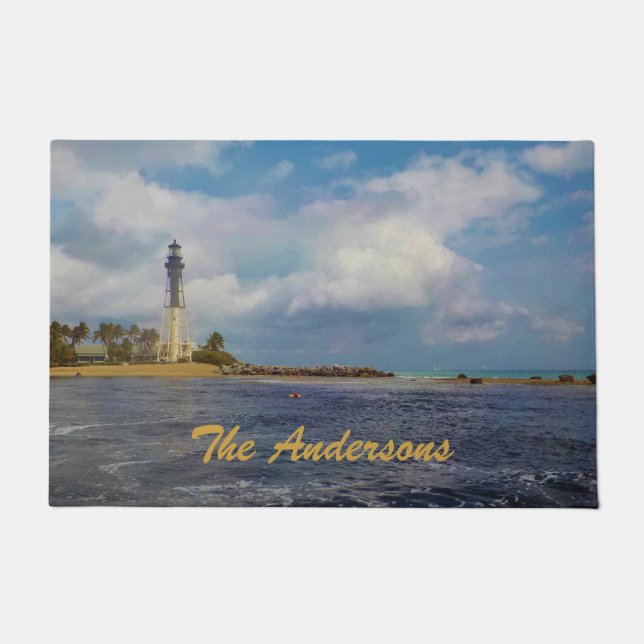 Scenic Hillsboro Inlet Light Personalised Doormat (Front)