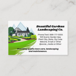 Scenic Home Landscape Lawn Care Business Business Card