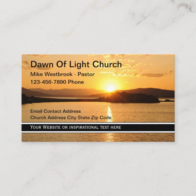 Scenic Inspirational Church Theme Business Card (Front)