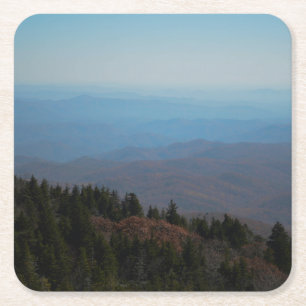Scenic Inspirational Mountains Photographic Image Square Paper Coaster